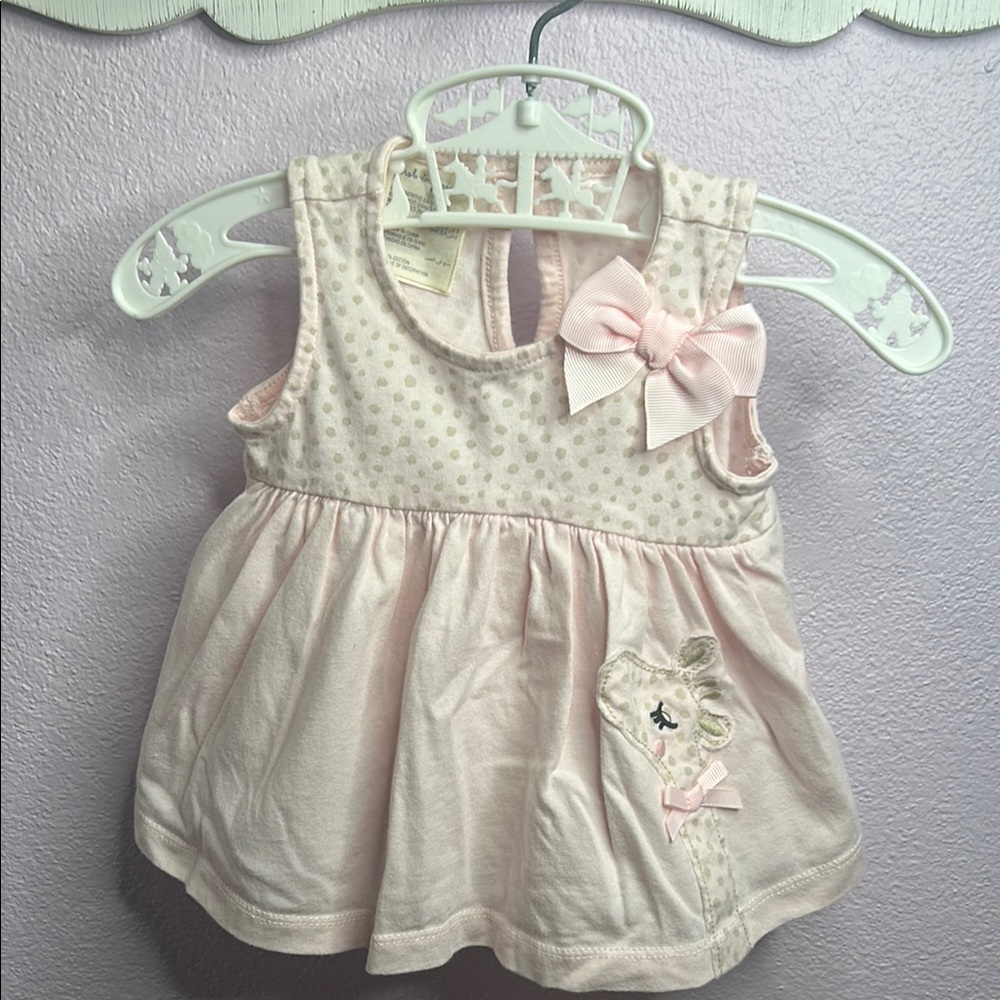 Pink Sleeveless Dress- Size 0-3 months